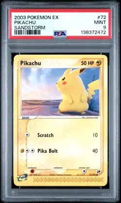 2003 POKEMON EX SANDSTORM #72 PIKACHU PSA 9 - Image 1