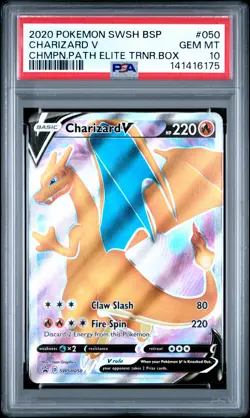 2020 POKEMON SWSH BLACK STAR PROMO #050 CHARIZARD V PSA 10 - Image 1