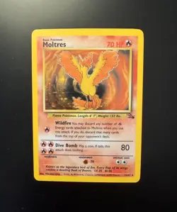 Pokemon TCG - Moltres Fossil 12/62 Holo Rare 1999 - Image 1