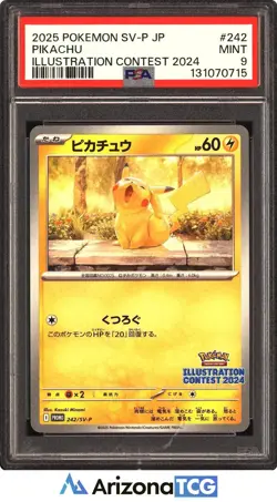 Pokemon 2025 Pikachu 242/SV-P Promo Illustration Contest 2024 Japanese PSA 9 - Image 1
