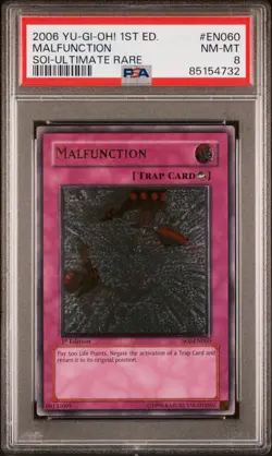 Malfunction SOI-EN060 1st Edition EURO ultimate Rare Yugioh PSA 8 *732 - Image 1
