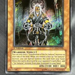 Grandmaster of the Six Samurai STON-EN000 Secret Strike of Neos 1st ED YuGiOh! - Image 3