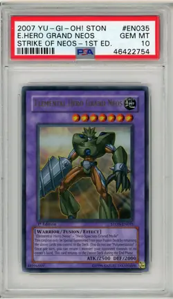 Elemental Hero Grand Neos STON-EN035 1st Edition Yugioh PSA 10 *754 - Image 1