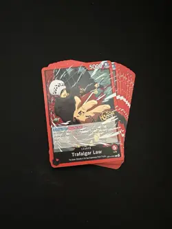 x9 One Piece The Azure Sea’s Seven Trafalgar Law OP14-001 Leader Base English - Image 1