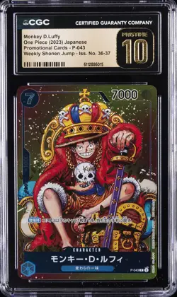 2023 ONE PIECE JPN SHONEN JUMP #P-043 MONKEY D. LUFFY CGC 10 PRISTINE - Image 1