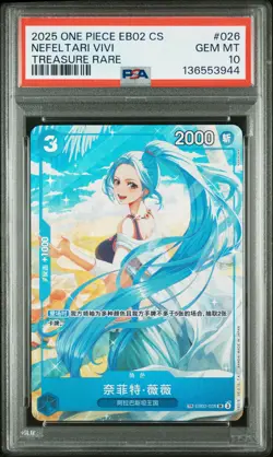 2025 ONE PIECE SIMPLIFIED CHINESE EB02 TREASURE RARE #026 NEFELTARI VIVI PSA 10 - Image 1