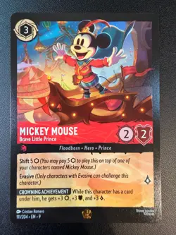 Lorcana Disney - Mickey Mouse - Brave Little Prince 111/204 Fabled Cold Foil - Image 1