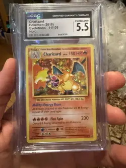 Pokemon TCG Charizard Evolutions Holo Rare Card 2016 11/108 CGC 5.5 - Image 1