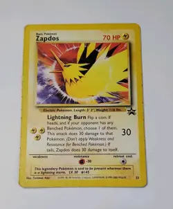 Pokemon TCG Zapdos 23/53 WOTC Black Star Promo Card, Vintage - Image 1