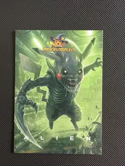 Pokemon Electric Cosplay(Pikachu) Alien #15 Exclusive Red Back-Fan Art Card - Image 1