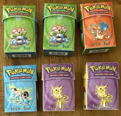 6 Pokemon Trading Card Game Deck Boxes Lot Empty Boxes - Image 1