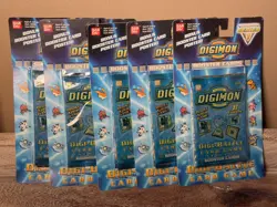 Digimon Digi-Battle Series 1 Booster Pack 8 Cards Sealed Bandai X5 PACKS - Image 1