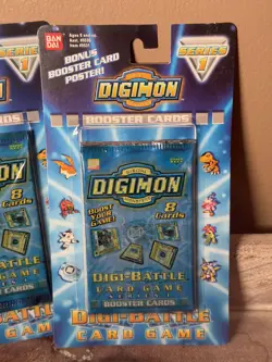 Digimon Digi-Battle Series 1 Booster Pack 8 Cards Sealed Bandai X5 PACKS - Image 2