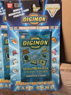 Digimon Digi-Battle Series 1 Booster Pack 8 Cards Sealed Bandai X5 PACKS - Image 3