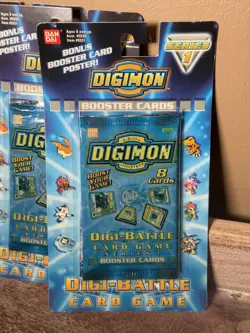 Digimon Digi-Battle Series 1 Booster Pack 8 Cards Sealed Bandai X5 PACKS - Image 4