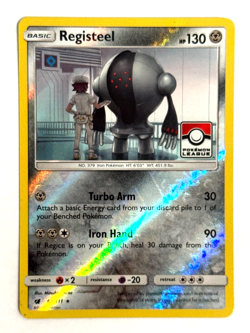 Pokemon TCG Registeel 68/111 Crimson Invasion League Stamped Holo Promo Card LP - Image 1