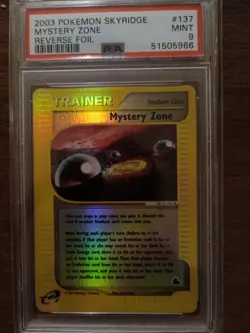 Pokemon Card Mystery Zone #137 Uncommon Skyridge Reverse Foil PSA 9 Vintage - Image 1