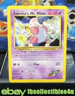 Pokemon Card Gym Heroes - Sabrina's Mr. Mime 94/132 WOTC 2000 NM FREE SHIPPING - Image 1