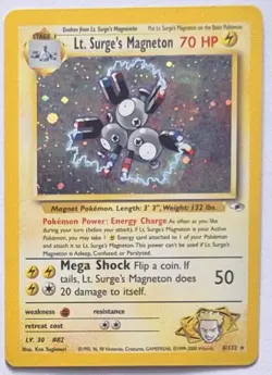 Lt. Surge's Magneton Pokemon Gym Heroes 8/132 Unlimited Holo Rare Pokemon Card - Image 1