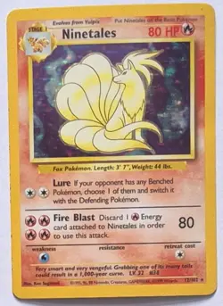 Ninetales Pokemon Base Set 12/102 Pokemon TCG Unlimited Holo Rare Card - Image 1