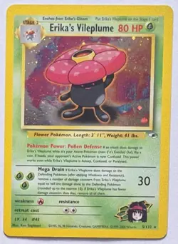 Erika's Vileplume Pokemon Gym Heroes 5/132 Unlimited Holo Rare Pokemon TCG Card - Image 1