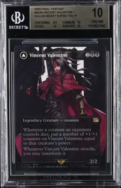 2025 MTG: FINAL FANTASY SURGE FOIL #0528 VINCENT VALENTINE GALIAN BEAST BGS 10 - Image 1