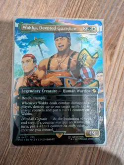 Wakka, Devoted Guardian (Borderless) (Chocobo Track Foil) MTG Final Fantasy - Image 1