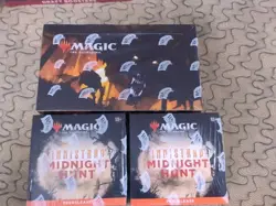 Mtg INNISTRAD MIDNIGHT HUNT Set Booster Box And 2 Prereleae Midnight Hunt Sealed 630509987184 - Image 1