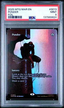 2025 MTG MARVEL'S SPIDER-MAN: SOURCE MATERIAL FOIL #0013 PONDER PSA 9 - Image 1