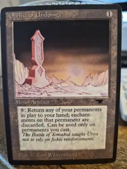 Obelisk of Undoing MTG Mono Artifact Tom Wanerstrand Wizards Magic the Gathering - Image 1