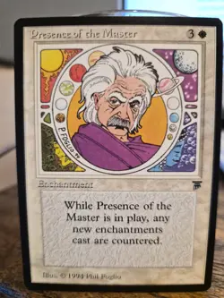 Presence of the Master Legends MTG Enchantment Uncommon White Phil Foglio Magic - Image 1