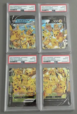 2021 POKEMON JAPANESE 25TH ANN. PIKACHU V-UNION FULL SET PSA 10 SEQUENTIAL CERTS - Image 1