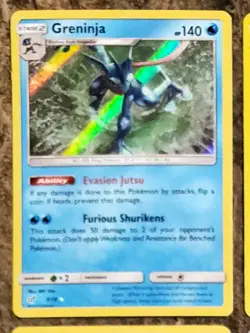 Greninja Holo Rare Pokemon TCG Sun & Moon: Detective Pikachu 9/18 - Image 1
