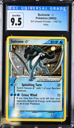 Pokemon 2005 EX Unseen Forces Suicune Gold Star CGC 9.5 Old Label (CGC 10 Today) - Image 1