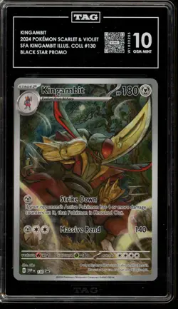 Pokemon Kingambit SFA Illustration Coll. Promo SVP EN 130 TAG 10 Gem Mint - Image 1