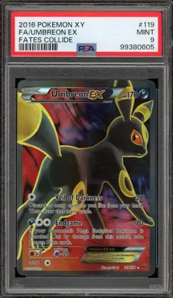 Pokemon Umbreon EX XY Fates Collide Full Art #119 PSA 9 Mint - Image 1