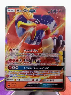 Pokemon TCG: Ho-Oh GX #21/127 SM Burning Shadows Ultra Rare Holo - Image 1
