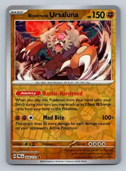 Pokemon Bloodmoon Ursaluna SV 054/131 Near Mint NM Reverse Holo - Image 1