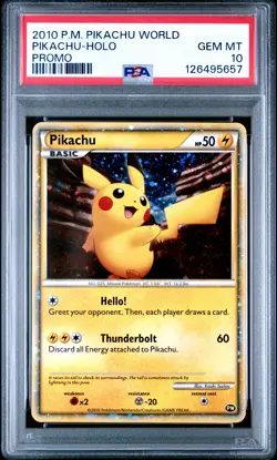 2010 POKEMON WORLD COLL DO NOT USE PIKACHU-HOLO PSA 10 - Image 1
