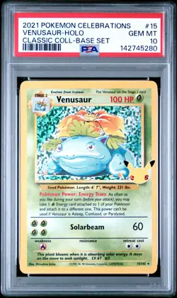 2021 POKEMON CELEBRATIONS CLASSIC COLLECTION #15 VENUSAUR-HOLO PSA 10 - Image 1