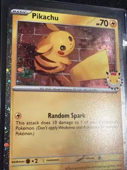 Pikachu 051 /162 Stamped 2026 Pokemon Day 30th Anniversary Promo Cosmos w/ SWIRL - Image 1