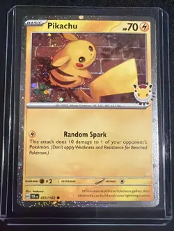 Pikachu 051 /162 Stamped 2026 Pokemon Day 30th Anniversary Promo Cosmos w/ SWIRL - Image 3