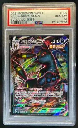 2021 Pokemon SWSH Evolving Skies Umbreon VMAX Full Art #095/203 PSA 10 - Image 1