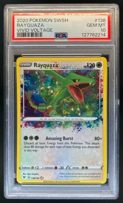 2020 Pokemon SWSH Vivid Voltage Rayquaza #138/185 PSA 10 - Image 1