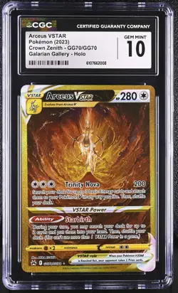 2023 Pokemon Arceus VSTAR Crown Zenith GG70/GG70 CGC GEM MINT 10 - Image 1