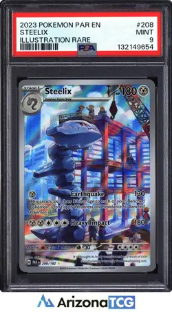 Pokemon 2023 Steelix 208/182 Full Art Illustration Rare Paradox Rift PSA 9 - Image 1