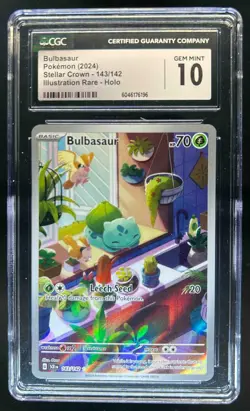 2024 Pokemon Stellar Crown Bulbasaur Full Art #143/142 CGC 10 - Image 1