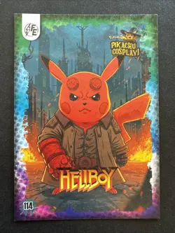 Hellboy (Pikachu) #114 - Holo - Electric Pikachu Cosplay Pokemon - Image 1