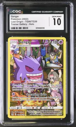 Gengar Trainer Gallery TG06/TG30 Lost Origin CGC 10 GEM MINT Pokemon - Image 1