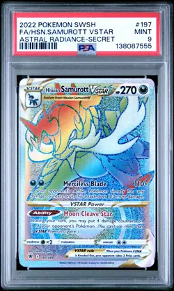 2022 POKEMON SWORD & SHIELD ASTRAL RADIANCE FA/HISUIAN SAMUROTT VSTAR PSA 9 - Image 1